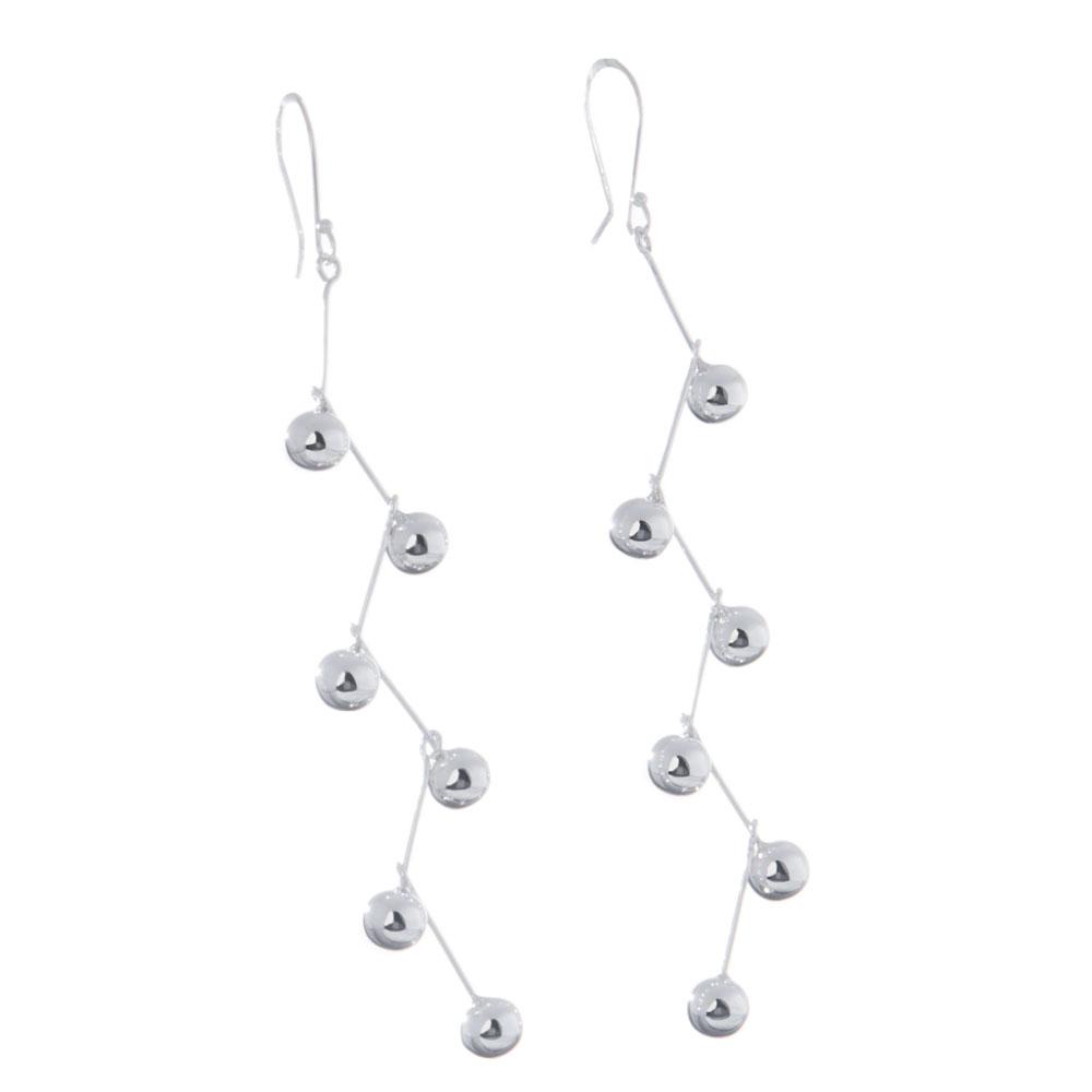 Aretes largos racimo de Plata