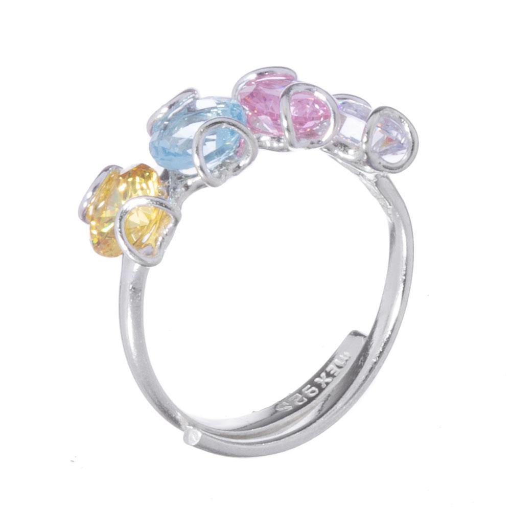 Anillo tiara de plata con zirconias mini