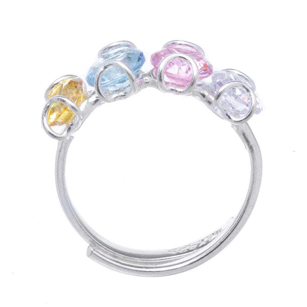 Anillo tiara de plata con zirconias mini