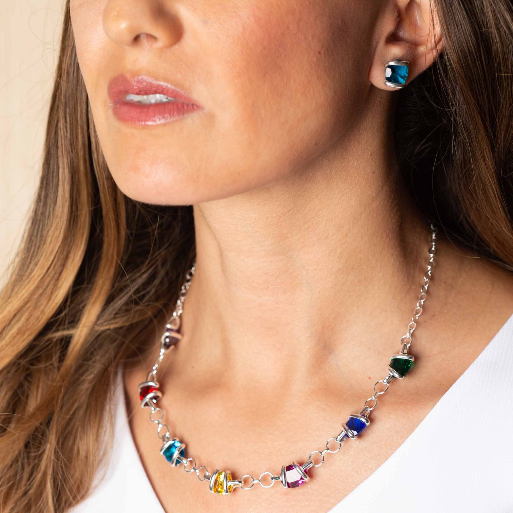 Collar de Plata con Zirconias Grandes