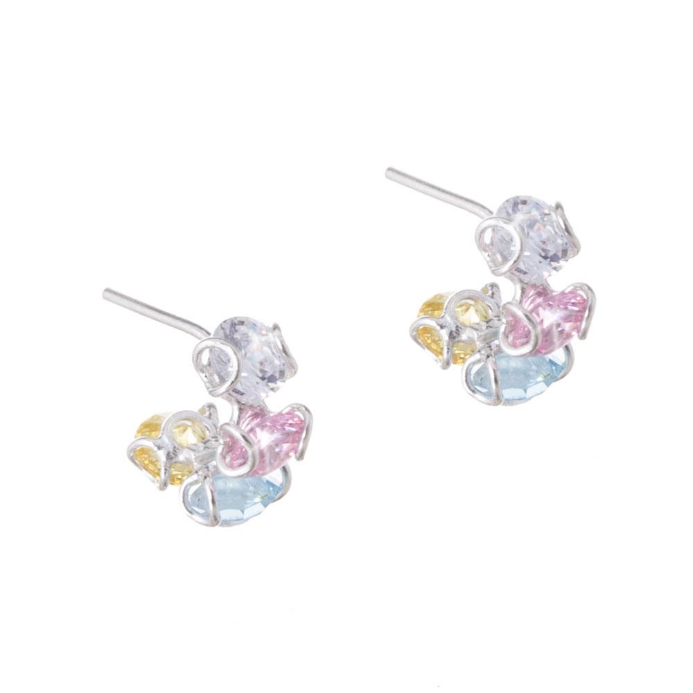 Arracadas mini de plata con zirconias