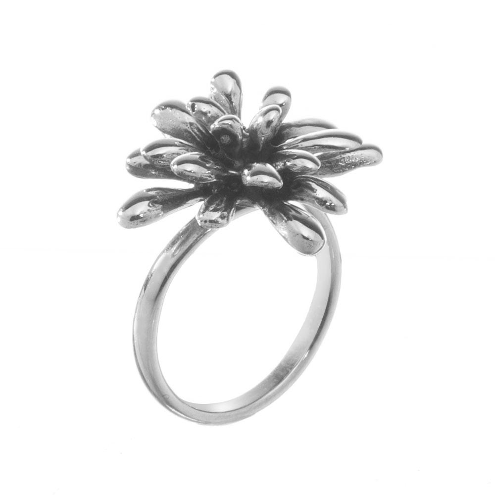 Anillo coral marino de plata
