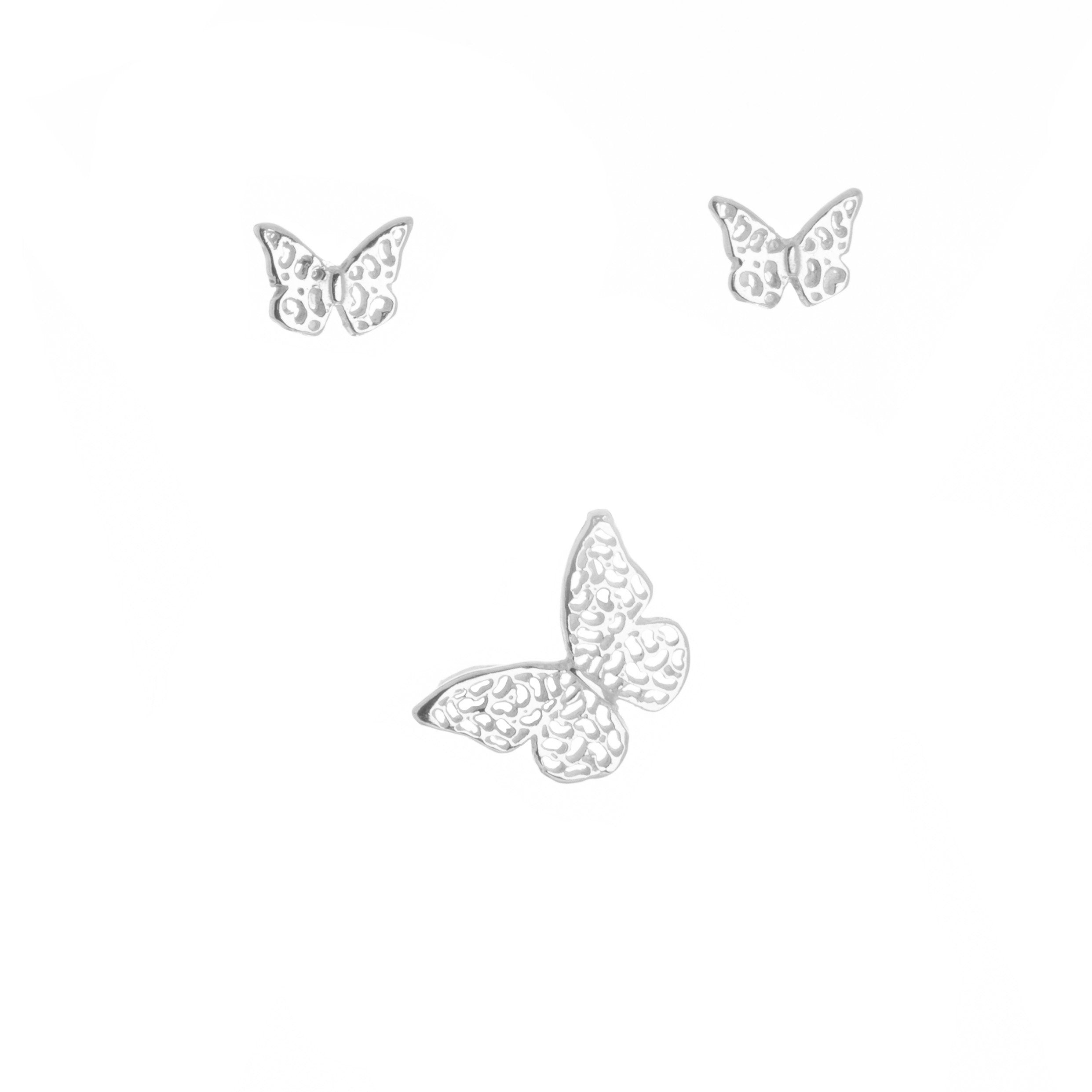 Juego mariposa de plata calada