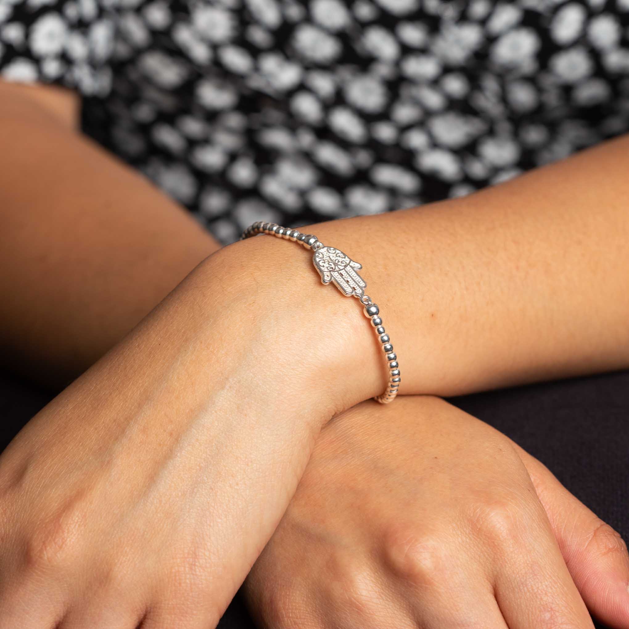 Pulsera de plata mano de fátima de plata mexicana
