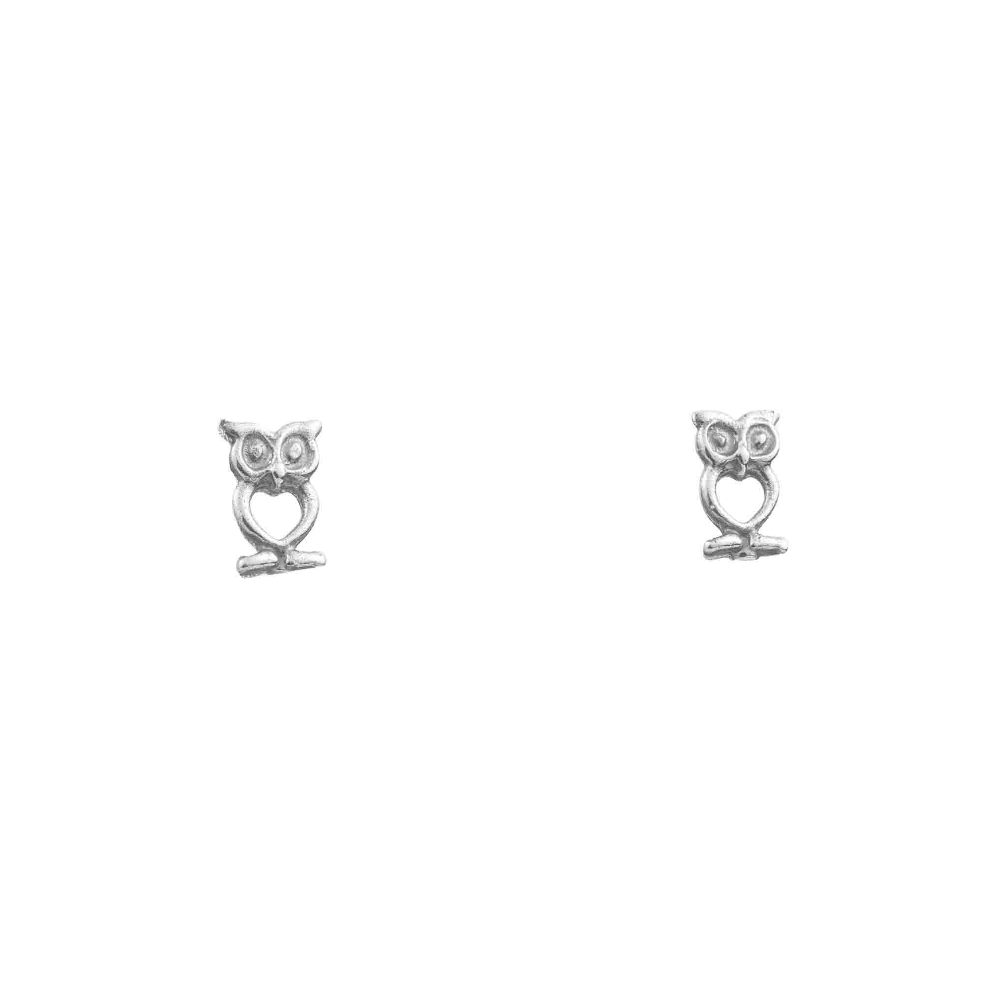 Aretes búho mini de plata*