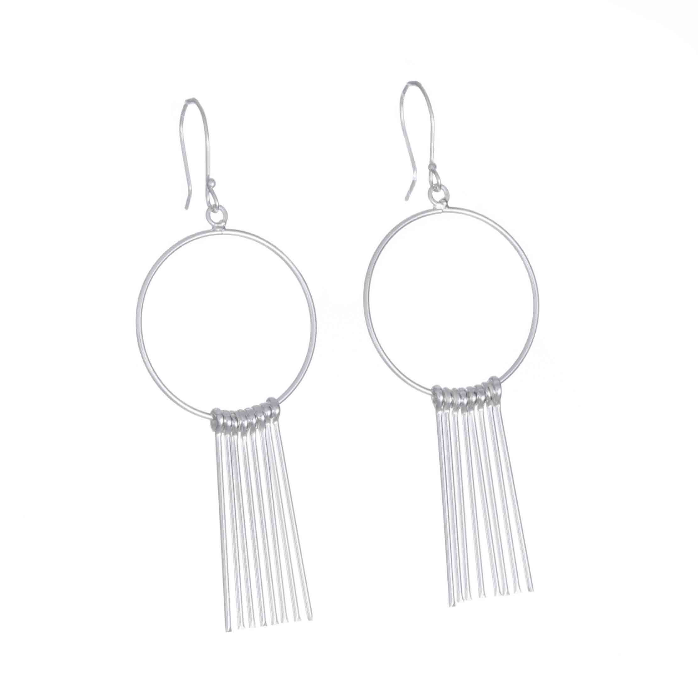 Aretes de Plata aro con faldilla