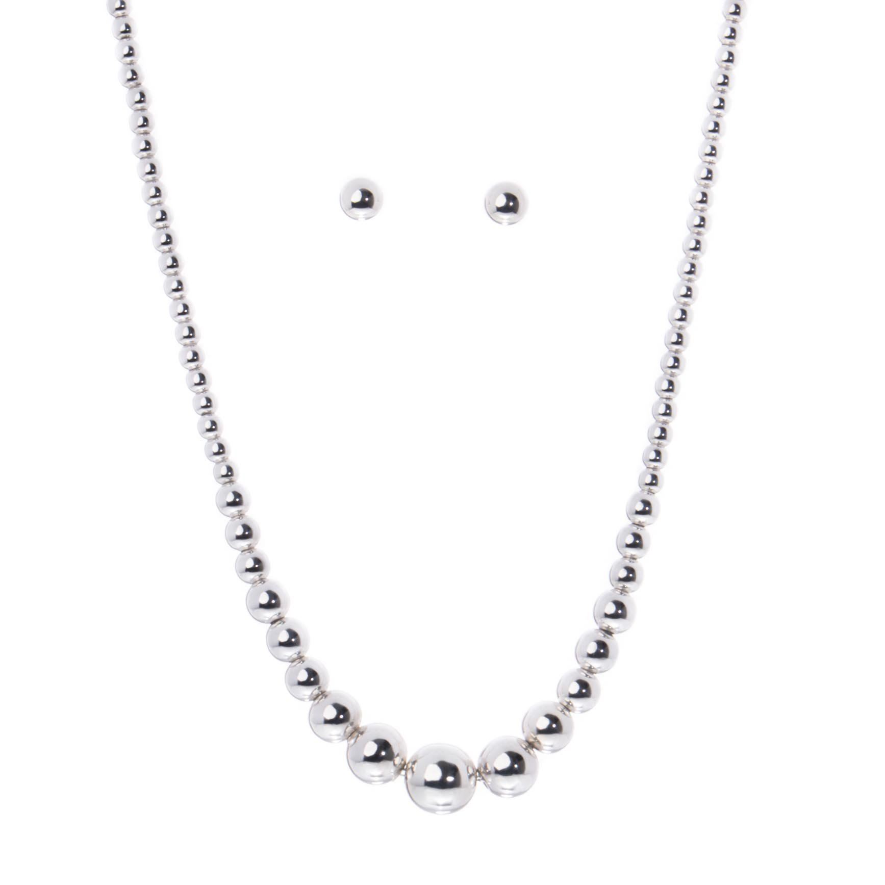 Gargantilla de esferas de plata que disminuyen