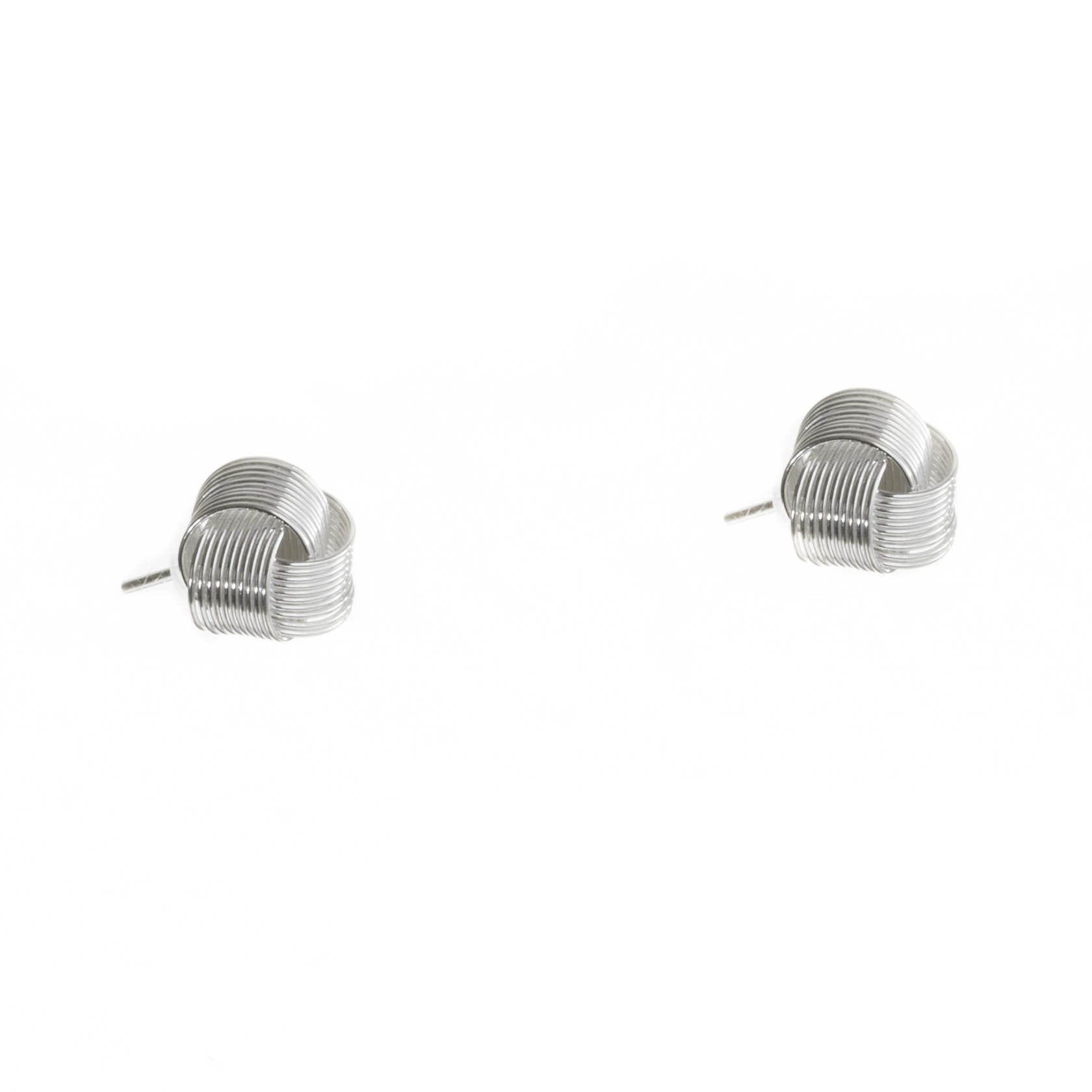 Aretes nudo triangular de Plata