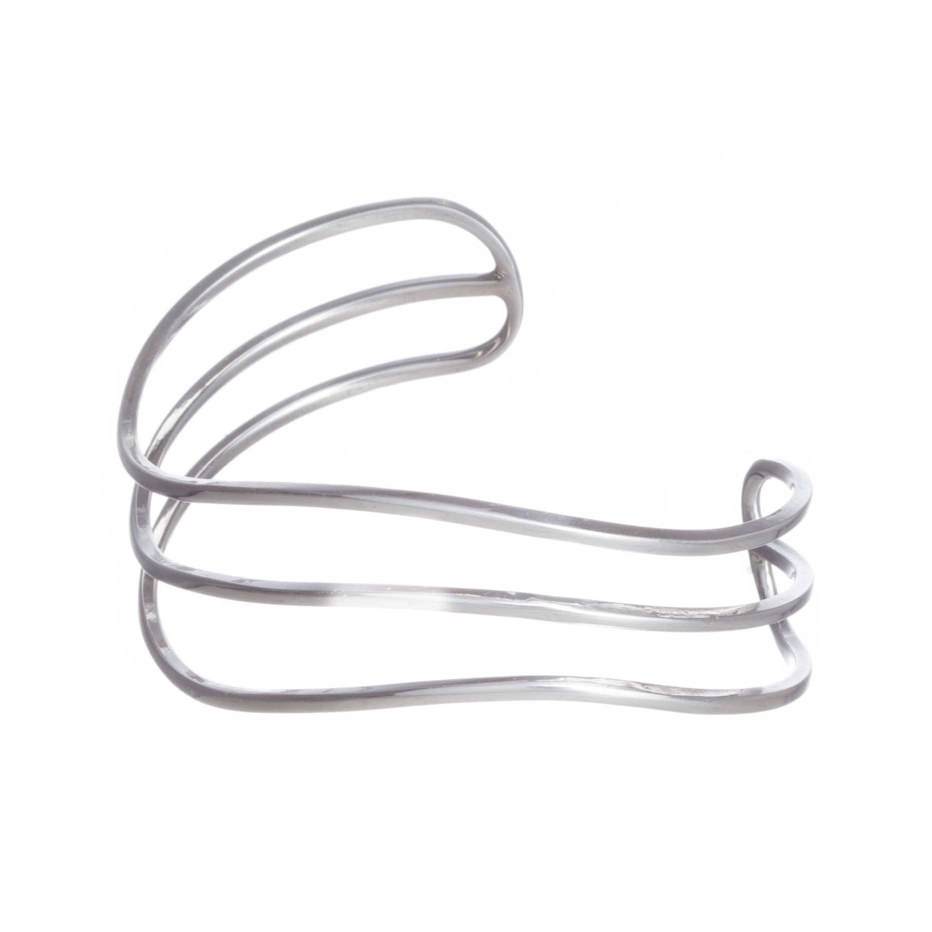 Brazalete 3 lineas ondeadas de Plata