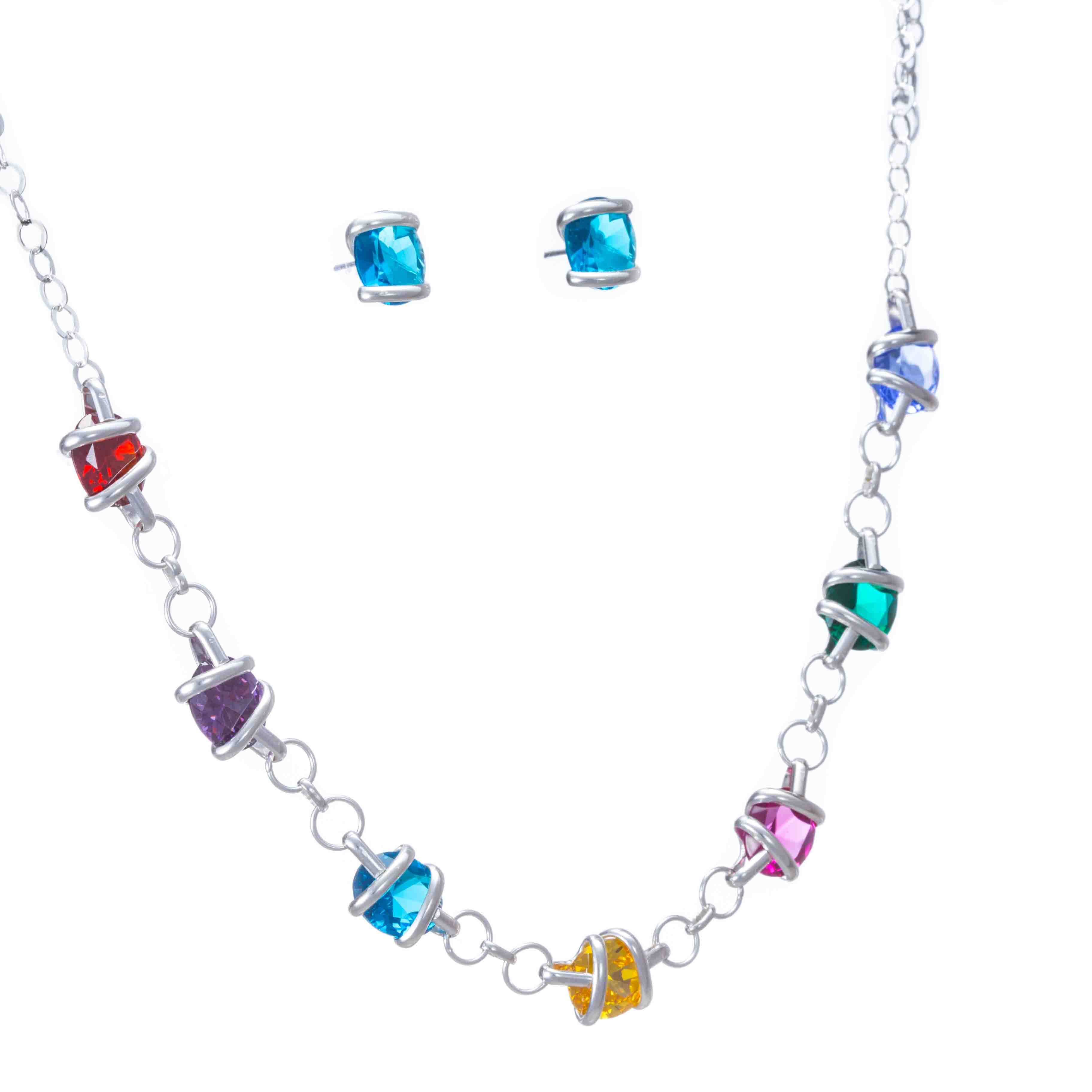 Collar de Plata con Zirconias Grandes