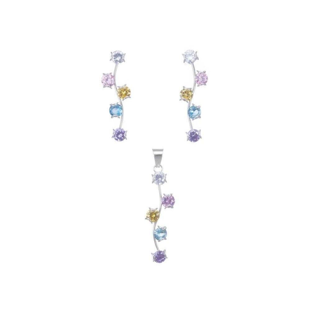 Juego ramitas de Plata con zirconia