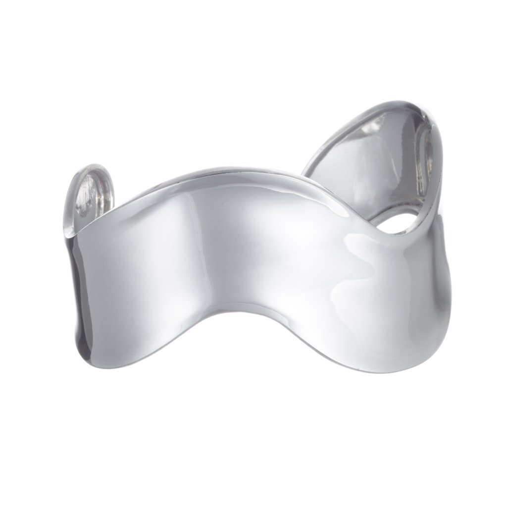 Brazalete ondulado de plata